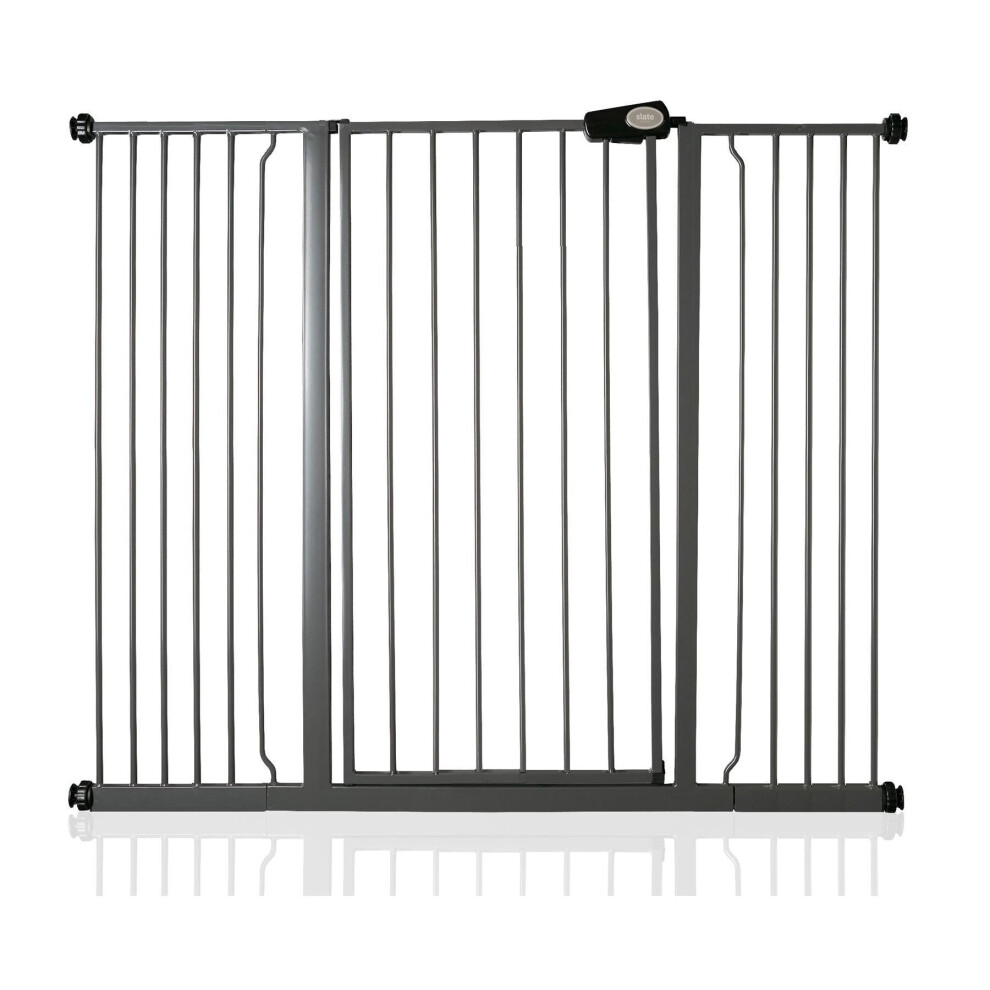 (Slate Grey, 133.2cm - 140.8cm) Safetots Extra Tall Pressure Fit Gate