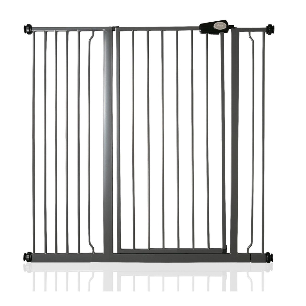 (Slate Grey, 113.8cm - 121.4cm) Safetots Extra Tall Pressure Fit Gate