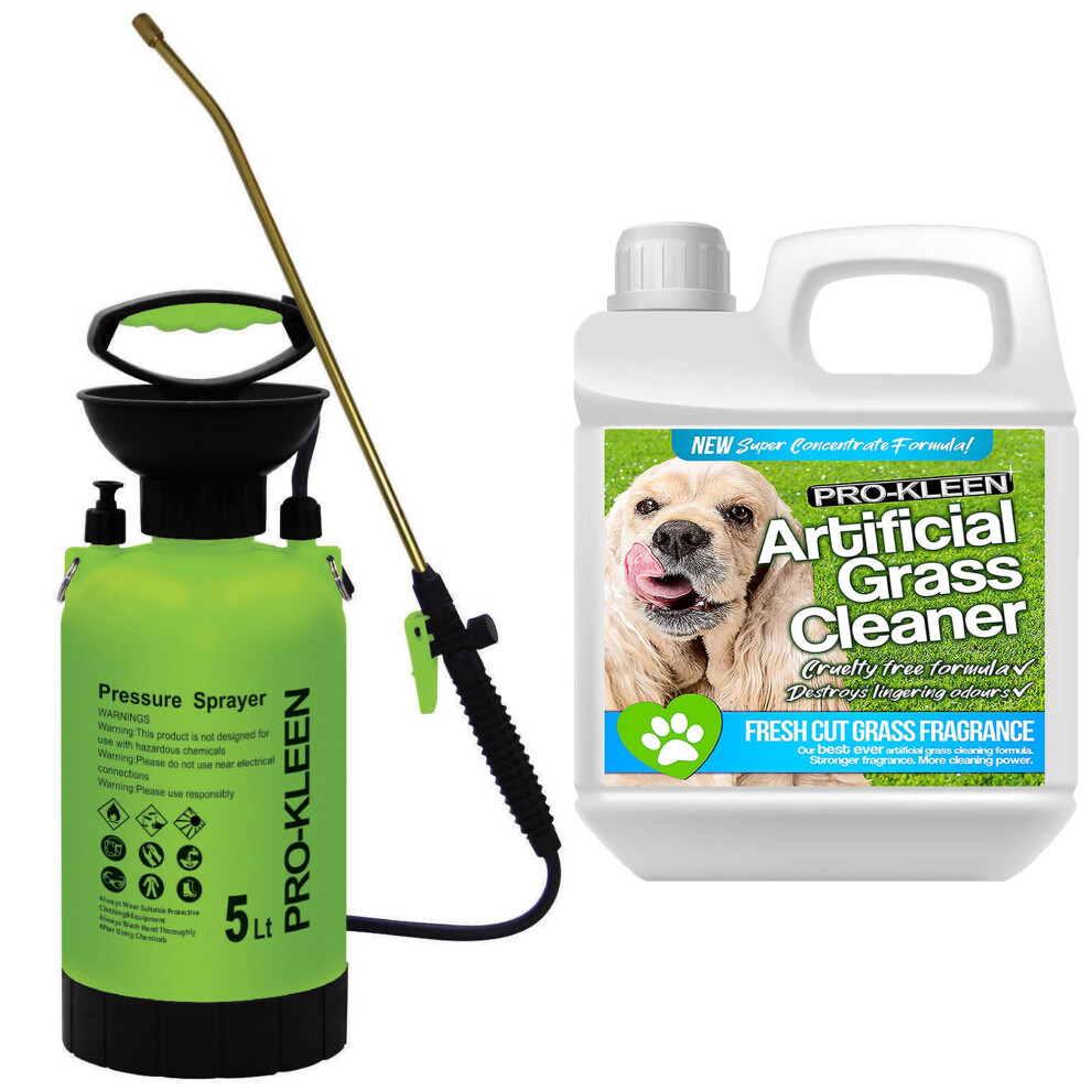 (Fresh Cut Grass) Garden Pump Sprayer 5L & Artificial Grass Cleaner