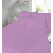 (Lilac, King) Thermal Flannelette Sheet Set Fitted, Flat Sheet