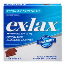Ex-Lax Regular Strength Stimulant Laxative Chocolated Pieces 24 count