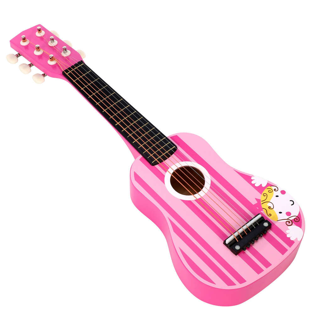 SOKA Wooden Pink Striped Princess Guitar Children Girls Instrument