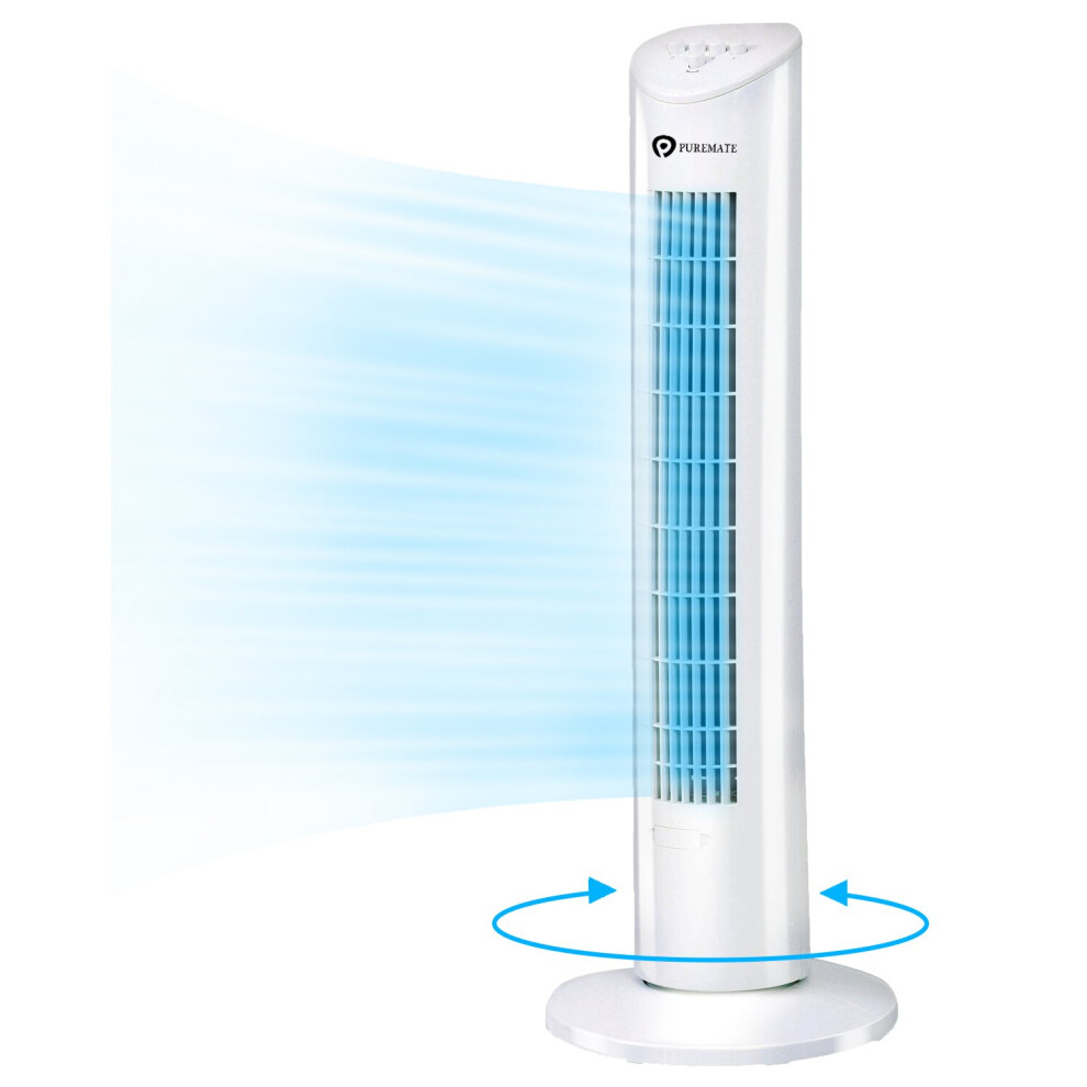 31-Inch Tower Fan with Oscillating 3 Speed Settings and Aroma White