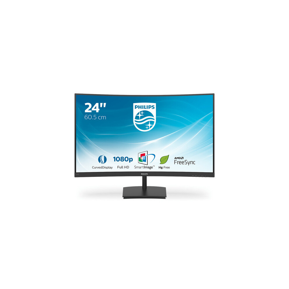 New Philips E Line Led Display 59.9 Cm (23.6") 1920 X 1080 Pixels Full Hd Black 241E1sc/00
