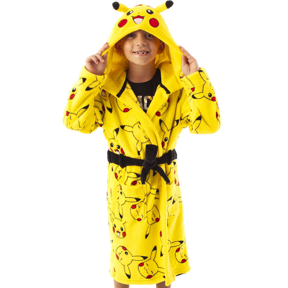 (13-14 Years) Pokemon Pikachu Kids Pocket Front Bathrobe