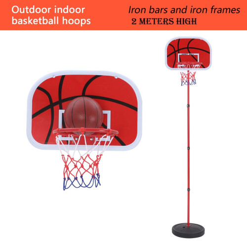 200cm Basketball Hoop Net Kids Backboard Stand Rack Set Adjustable 2