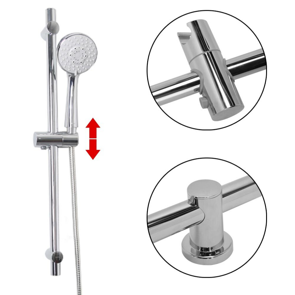 Shower Head Holder Chrome Bathroom Wall Mount Adjustable Bracket Kit