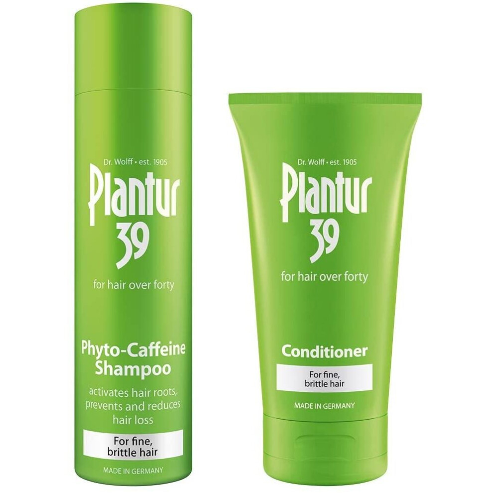 Plantur 39 Caffeine Shampoo and Conditioner Set Prevents and Reduces Hair Loss | For Fine Brittle Hair | Unique Galenic Formula Supports Hai