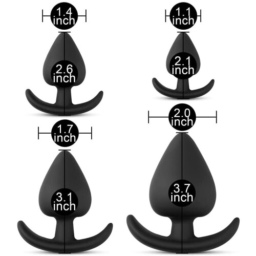 Premium Grade Silicone 4 Piece Butt Plug Set 1