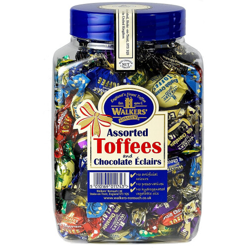 WALKERS NONSUCH Assorted Toffees and Chocolate Eclairs Jars 1.25 kg