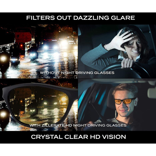 Night Driving Glasses Anti Glare ZILLERATE Polarised Lenses