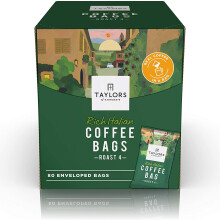 Taylors of Harrogate Rich Italian Ground Coffee Bags, 80 Enveloped Bags