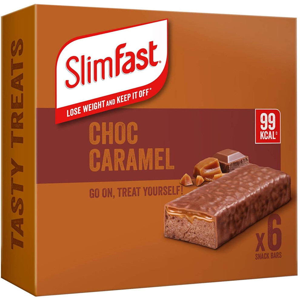 SlimFast Chocolate Caramel Snack Bar Multipacks, 5 x 6 Bar Multipack (30 Bars Total)