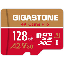 Gigastone 128GB Micro SD Card, 4K Game Pro, Nintendo-Switch Compatible, A2 Run App, 4K Video Recording, R/W up to 100/60MB/s, Micro SDXC UHS