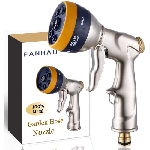 FANHAO Multi Garden Hose Spray Gun With 7 Patterns, 100% Heavy Duty ...