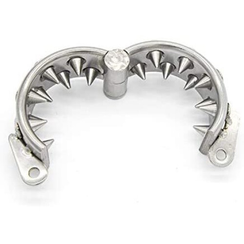 Cock and Ball Cbt Device Kali's Teeth 2 Row Lockable Clamp, Silver 1