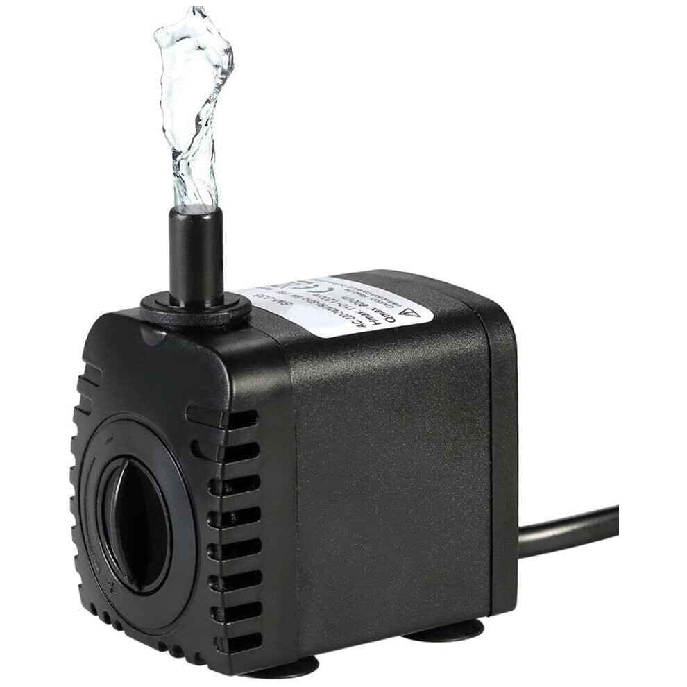 Decdeal 600L/H 8W Submersible Water Pump for Aquarium Tabletop Fountains Pond Water Gardens and Hydroponic Systems with 2 Nozzles AC220-240V