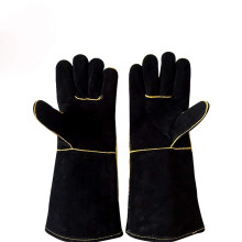 Welding Gloves, Heat Resistant Fire Proof Gauntlets, Fireside Gloves for Wood Burners, Cow Split Leather Welders Gauntlets Riggers Gloves BB