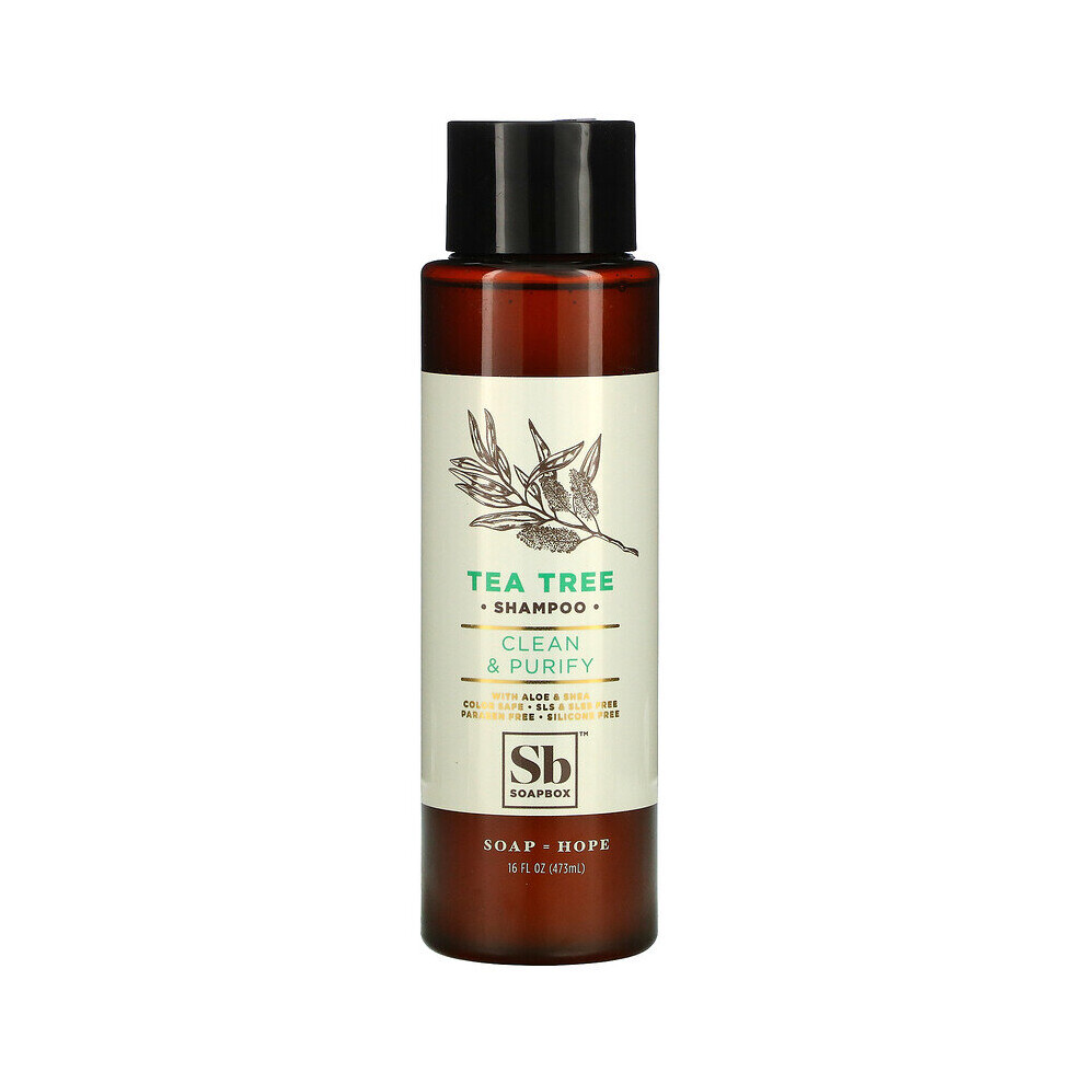 Soapbox , Tea Tree Shampoo, Clean & Purify, 16 Fl Oz (473 Ml)