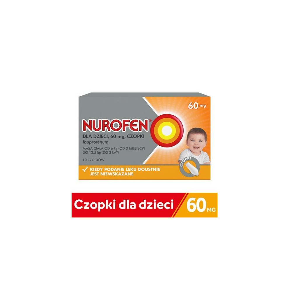 Nurofen for children 60 mg, suppositories, 10 pieces, czopki