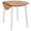VidaXL vidaXL Drop-leaf Dining Table Round MDF White Space Saving Kitchen Furniture 3