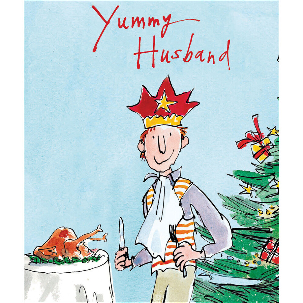 Woodmansterne Yummy Husband Xmas Turkey Quentin Blake Christmas Greeting Card Art Xmas Cards