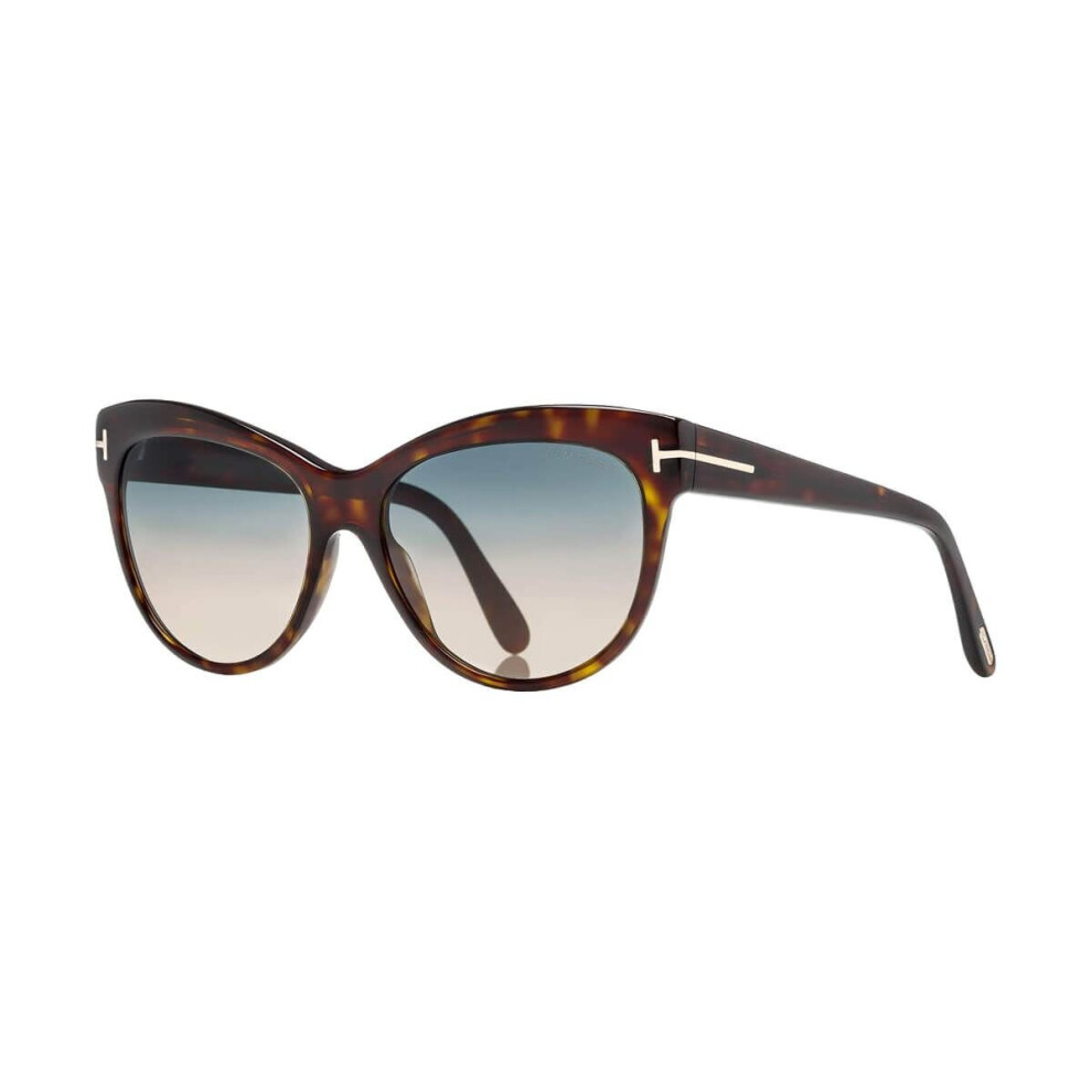 Cat Eye Dark Havana Green Gradient Sunglasses