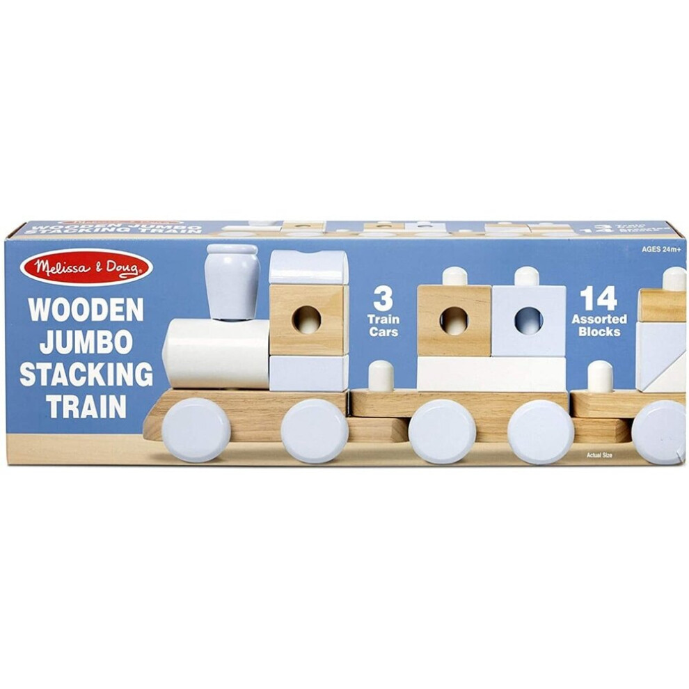 Melissa & Doug Multicolour Wooden Jumbo Stacking Train Natural