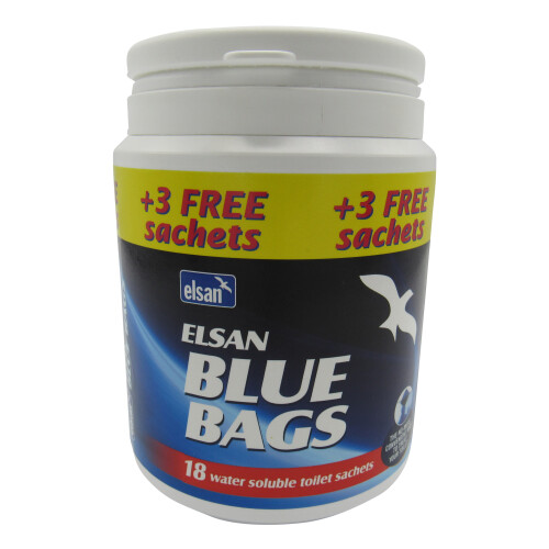 Elsan Blue Bags Toilet Sachets x18 + 3 Free (Waste Water Holding Tank)
