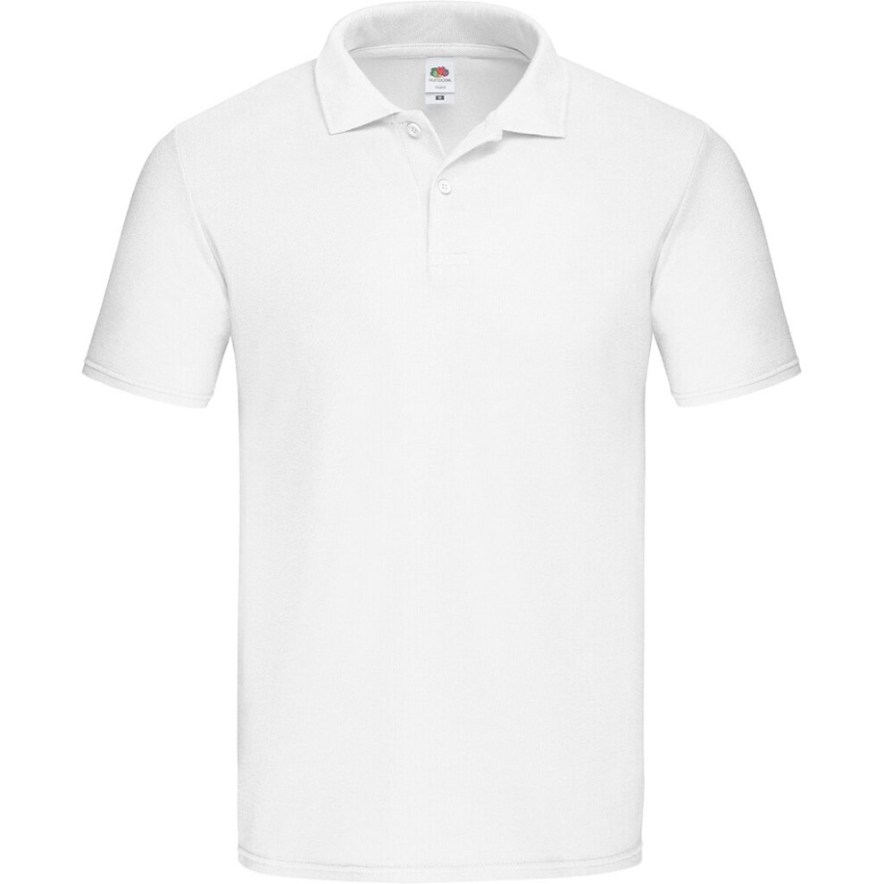 Fruit Of The Loom (L, ) Mens Original Pique Polo Shirt White