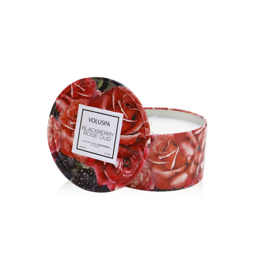 Voluspa 2 Wick Tin Candle - Blackberry Rose Oud - 170G/6Oz