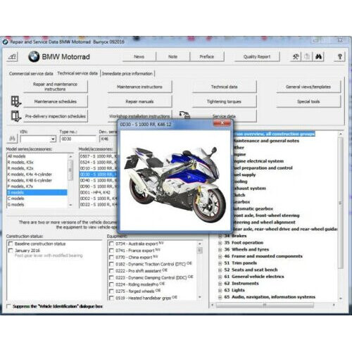 REPAIR AND SERVICE DATA BMW MOTORRAD SOFTWARE (RSD) 09.2016 2