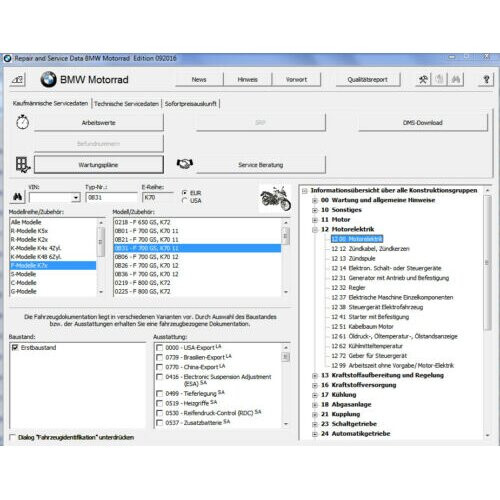 REPAIR AND SERVICE DATA BMW MOTORRAD SOFTWARE (RSD) 09.2016 1