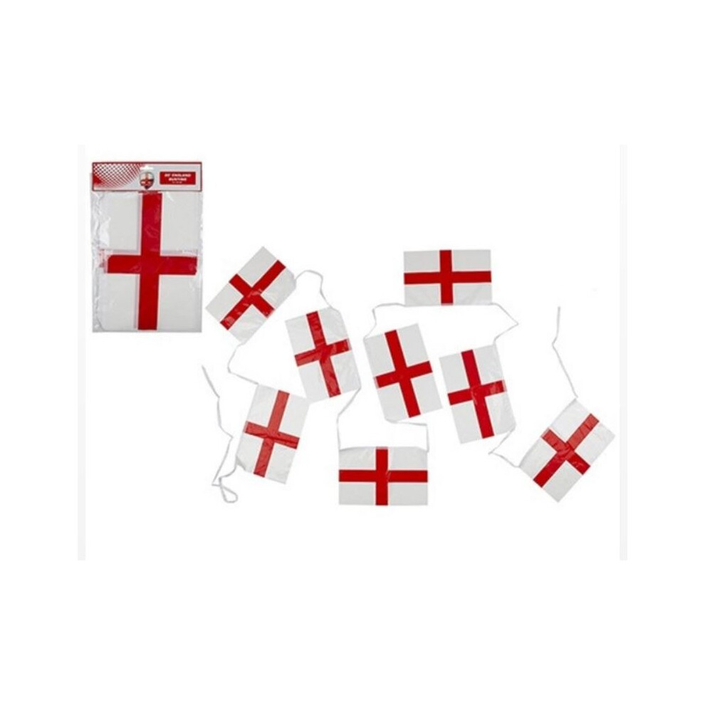 Pms International England St George Cross Plastic 20 Foot Bunting Flags Party Decor Red