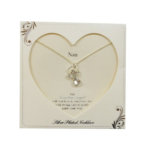 Nan Guardian Angel Necklace With Gem Stone Sentimental Gift Idea