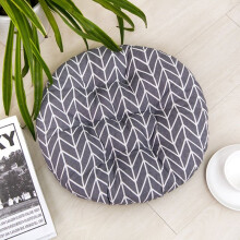 (Parallelogram, 45cm/17.7in) Circle Cotton Linen Cushion Chair Seat Pad Thick