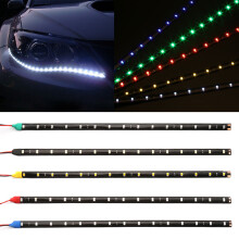 (Red) DC12V Motorcycle LED Strip Lights 30cm Underglow Fairy Neon Light Multicolor