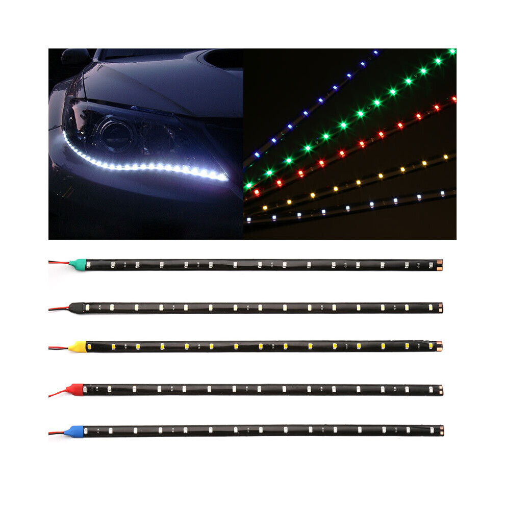 (Yellow) DC12V Motorcycle LED Strip Lights 30cm Underglow Fairy Neon Light Multicolor-image-OPC-P7MVGC5-NEW