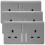 Trendi Switch Trendi 2 Gang Artistic Modern Glossy 13 Amp Switched  Plug Socket Light Grey (3 Pack) 1