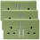 Trendi Switch Trendi 2 Gang 13 Amp Long Switched Plug Socket Moss Green (3 Pack) 1
