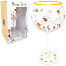 Busy Bees Balloon Glass Gin & Tonic Floral Bumble Bee Balloon Goblet