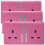 Trendi Switch Trendi 2 Gang Artistic Modern Glossy 13 Amp Plug Socket Pink (3 Pack) 1