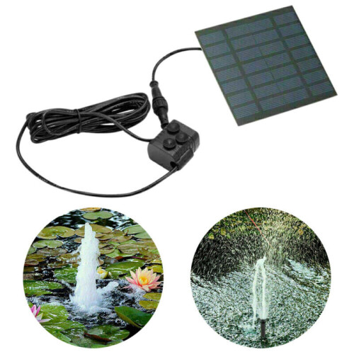 Solar Powered Fountain Garden Pond Water Feature Pump Kit Panel Submersible Pump 2