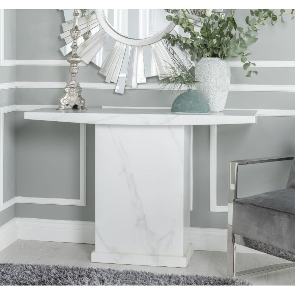 Turin White Marble Console Table For Living Room,Hallway