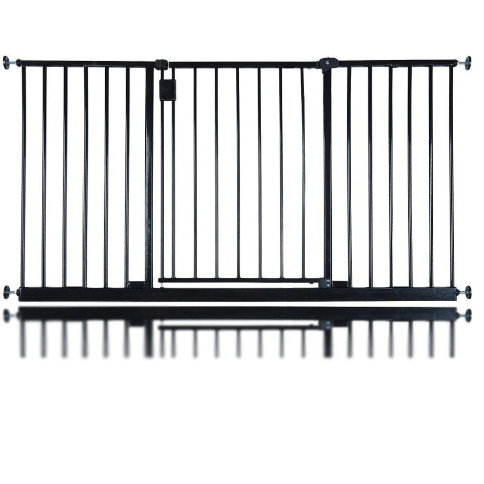 (Black, 140.4cm  - 146.4cm) Safetots Extra Wide Hallway Baby Gate