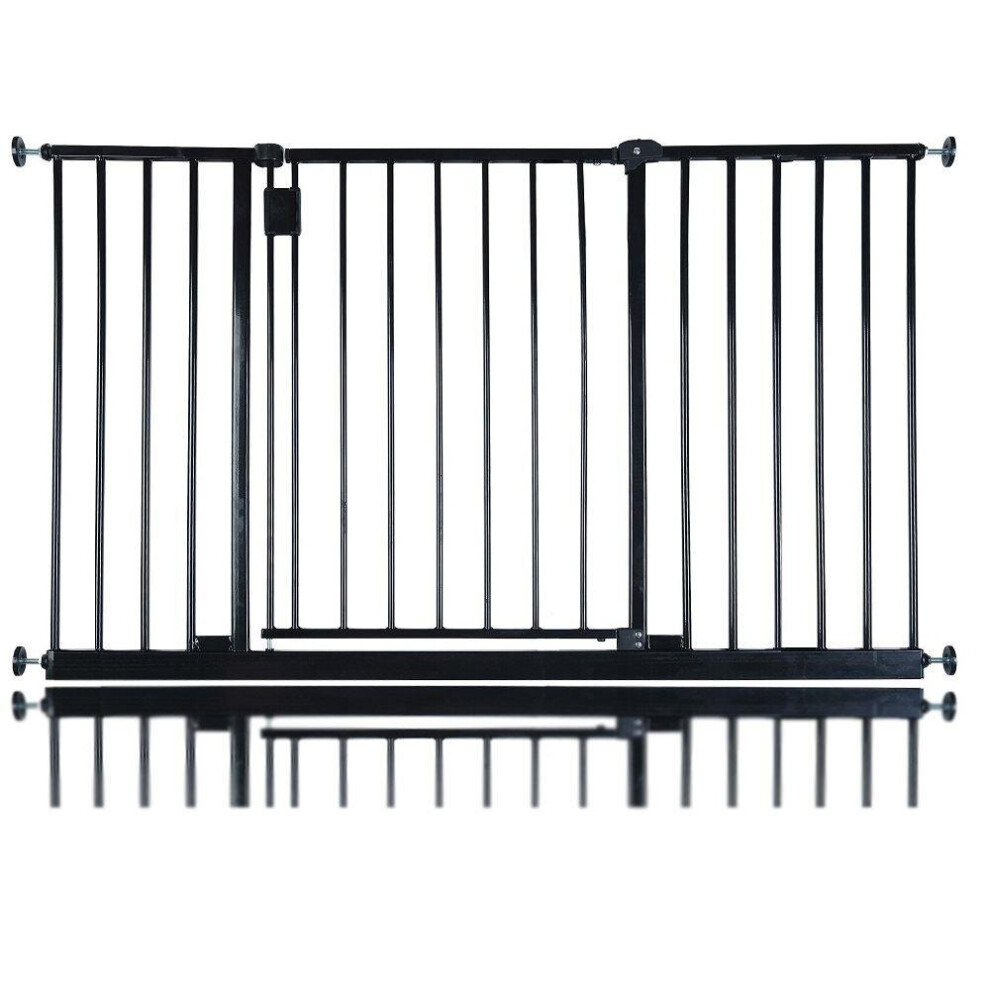 (Black, 128cm - 134cm) Safetots Extra Wide Hallway Baby Gate