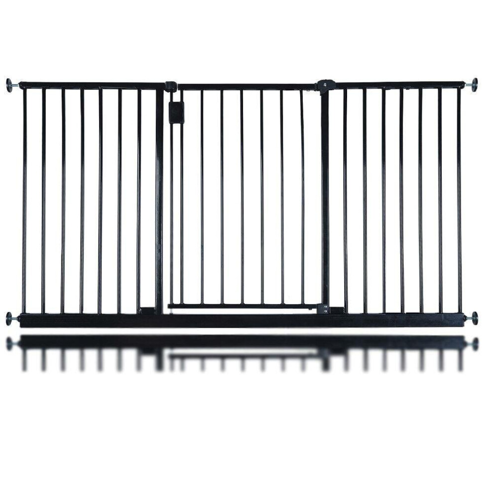 (Black, 146.6cm - 152.6cm) Safetots Extra Wide Hallway Baby Gate