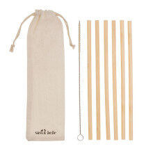 6 Pack Sass & Belle Bamboo Drinking Straws & Brush Eco Friendly