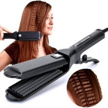 Professional Hair Crimper Wave Corn Curler Iron Electric Corrugation Plate Clip|Curling Irons