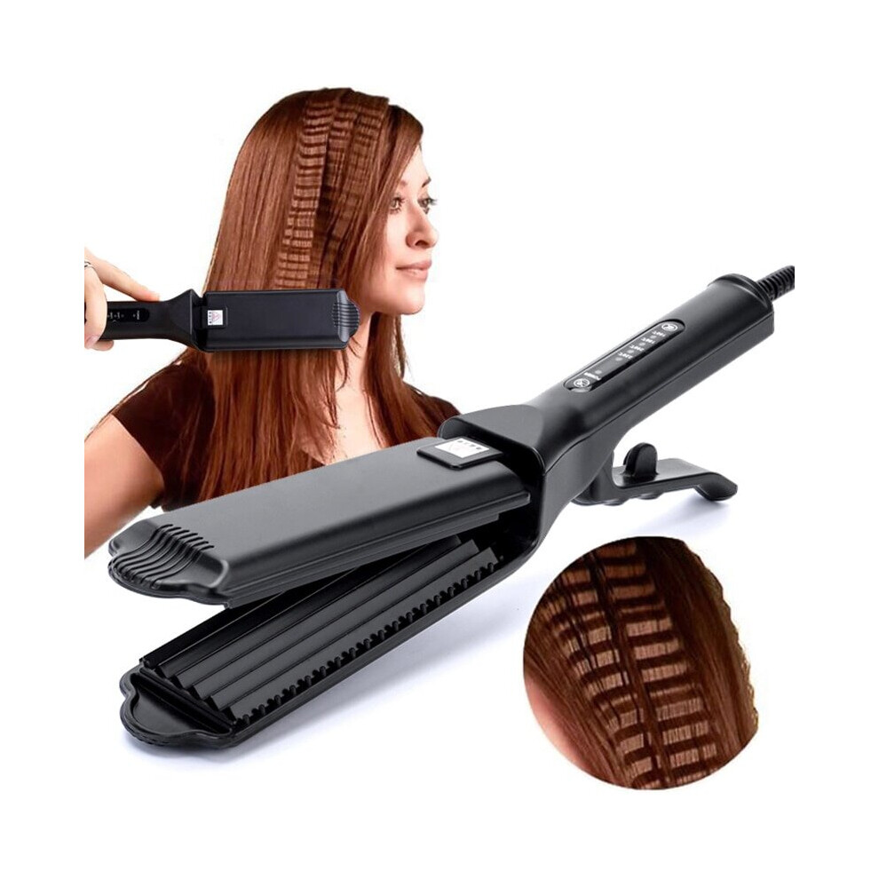 Professional Hair Crimper Wave Corn Curler Iron Electric Corrugation Plate Clip|Curling Irons